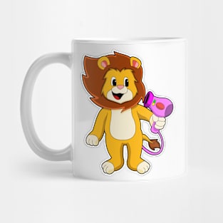 Lion with Hair dryer Mug